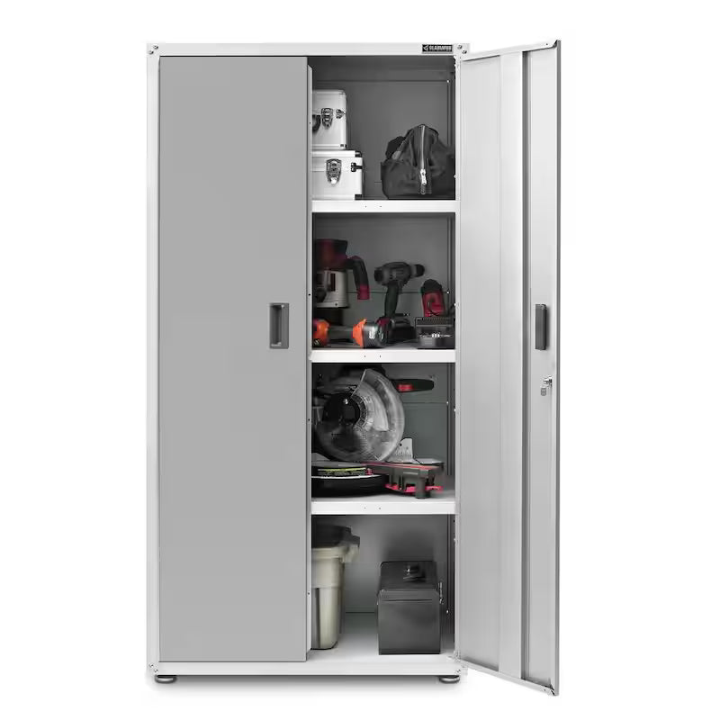 Steel Freestanding Garage Cabinet in Gray Slate F765380