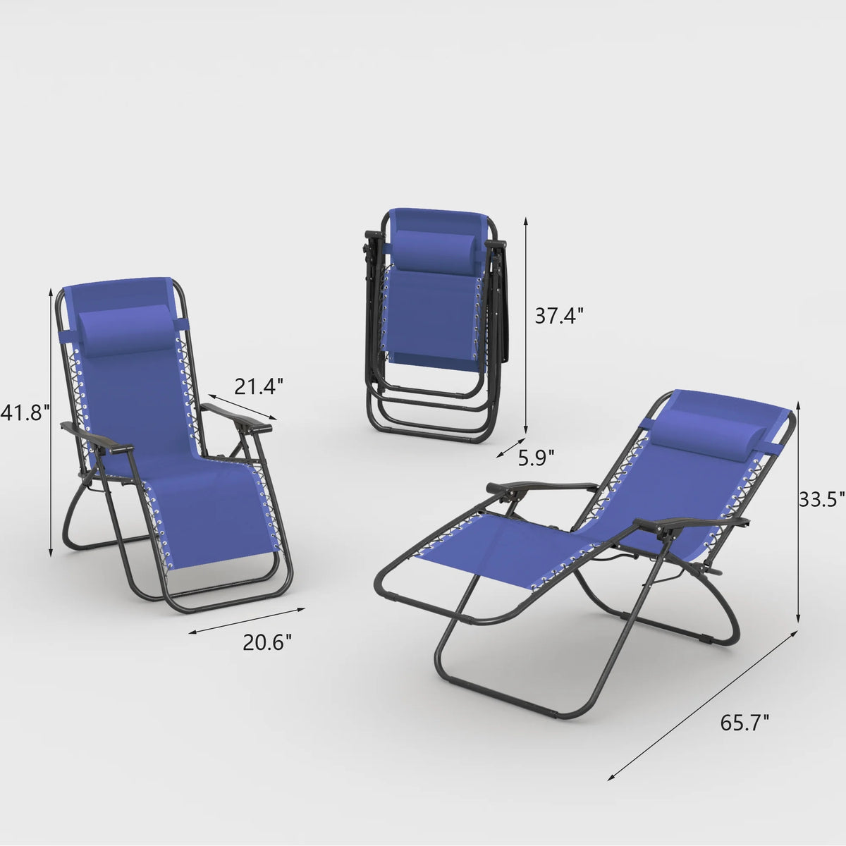 2 Pack Blue Zero-Gravity Chair M32601