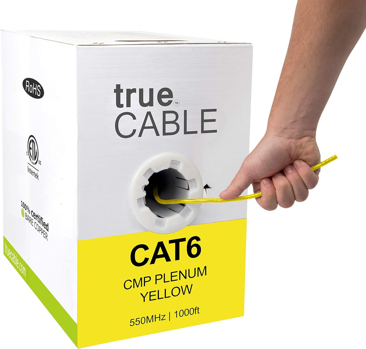 Cat6 Plenum 1000ft Red 23AWG Bare Copper UTP Ethernet Cable K987