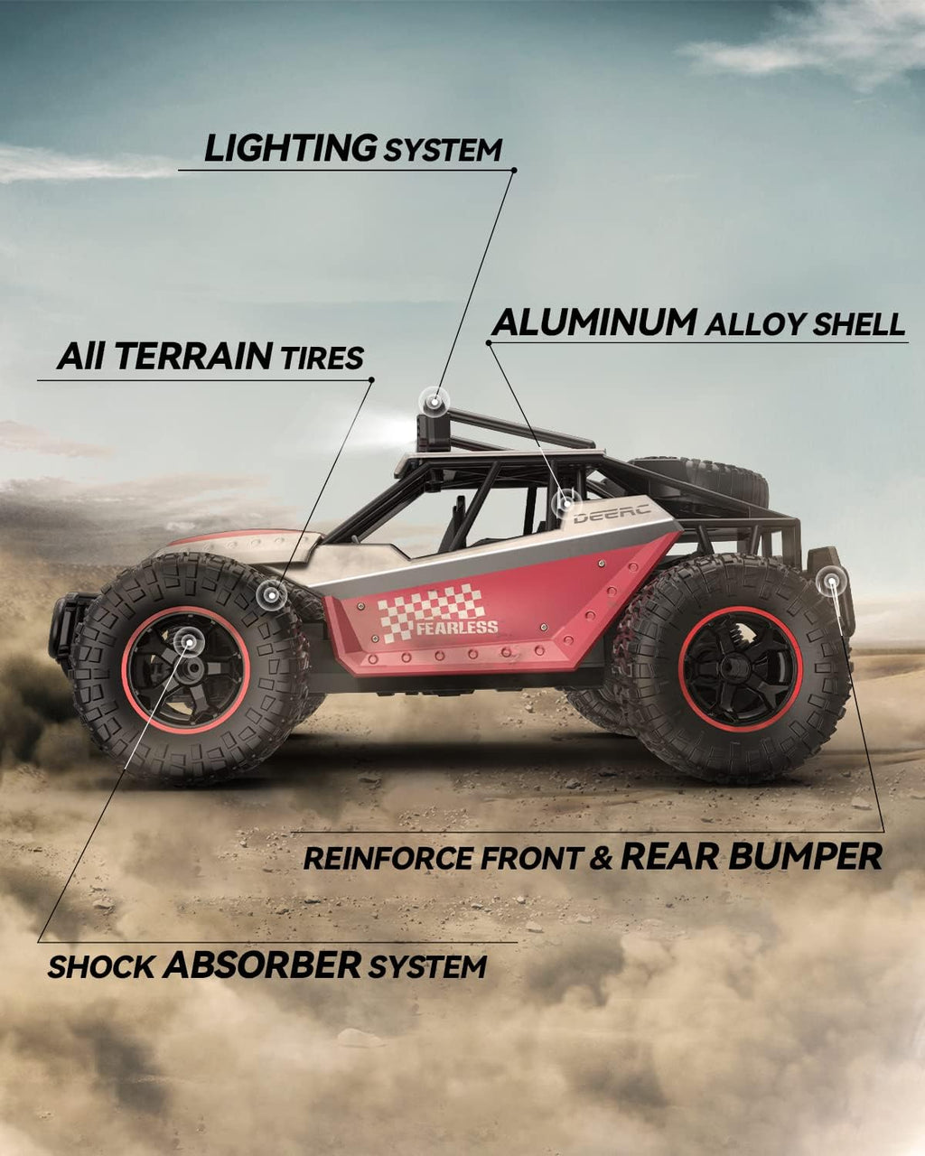 1:14 Scale 2WD Remote Control Off Road RC Car with Two Rechargeable Batteries H886
