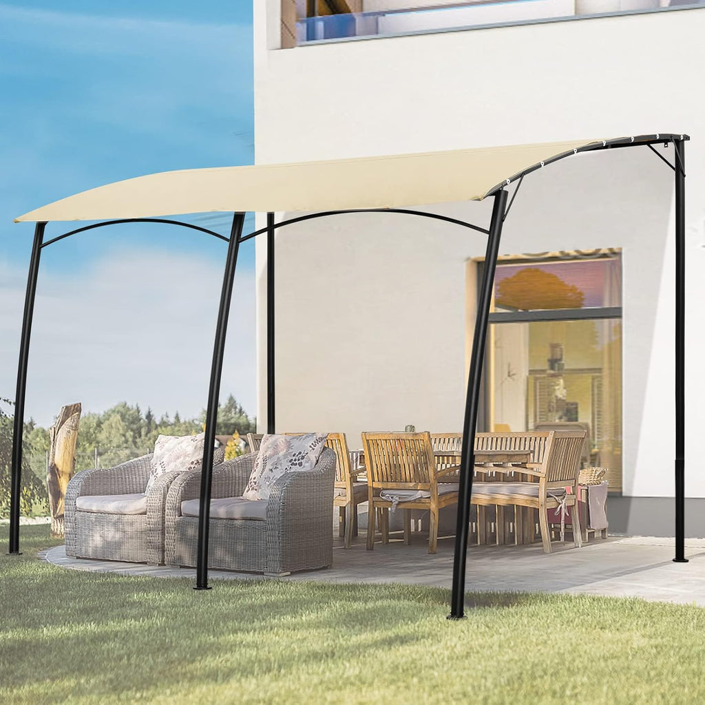 13'x10' Beige Steel Outdoor Awning Gazebo W913439