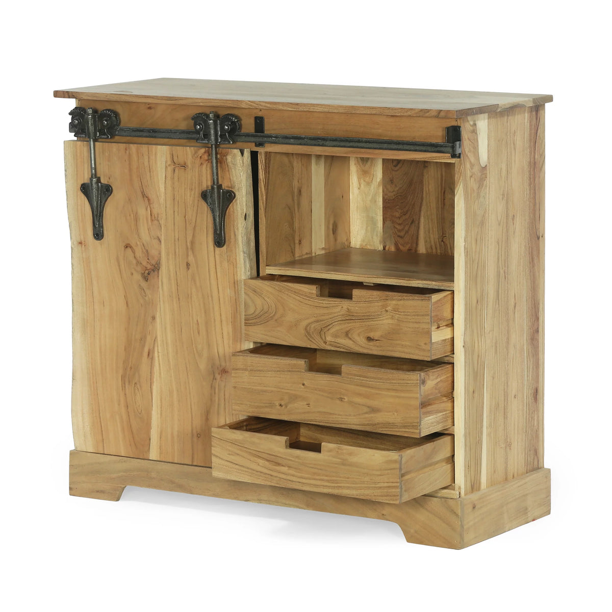 Acacia Wood Live Edge Sideboard with Sliding Door G22744