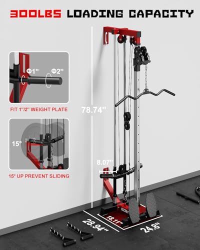 Wall Mount Cable Crossover Machine with 17 Positions Y5952