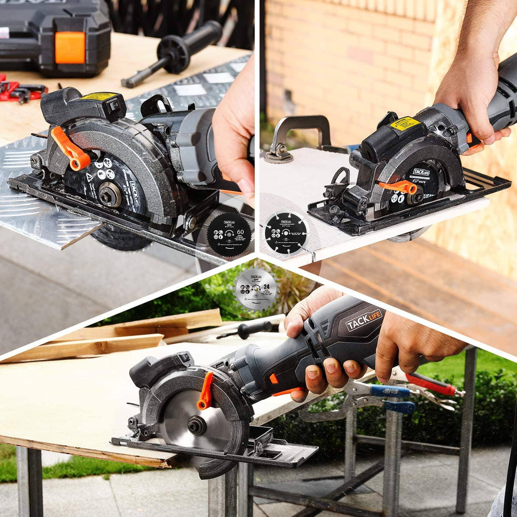 Circular Saw with Metal Handle, 6 Blades, Laser Guide M91775