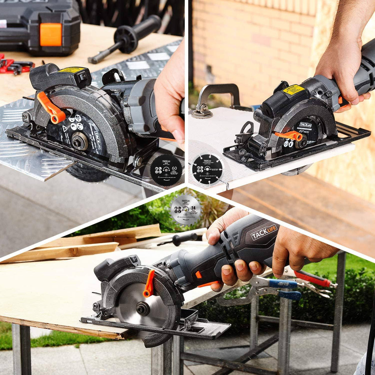 Circular Saw with Metal Handle, 6 Blades, Laser Guide M91775