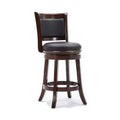 Round Wooden Swivel Counter Stool with Padded Seat & Back F7922