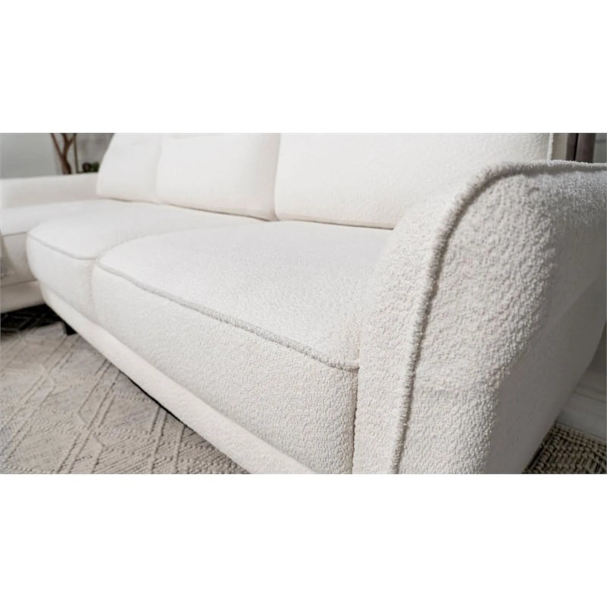 White Fabric Sectional Sofa L508