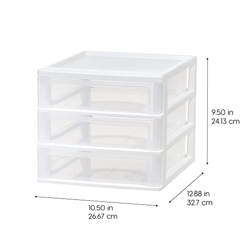 White 3-Drawer Plastic Desktop Organizer, 2 Pack V702274