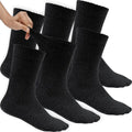 Cotton Non Binding Thin Diabetic Crew Socks 6 Pairs Black M342