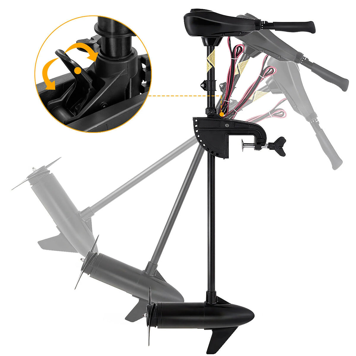 46lbs Freshwater Transom Mounted Trolling Motor 36 Shaft L417