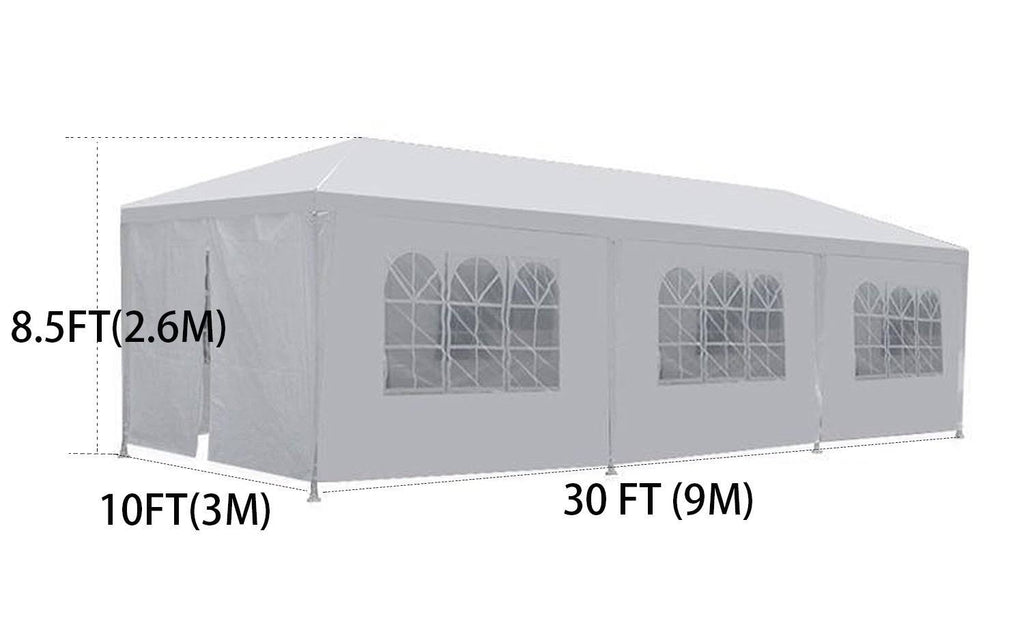 White Outdoor Gazebo Canopy Tent with Removable Walls S55412
