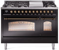 48 Dual Fuel Propane Gas Range in Black O393332