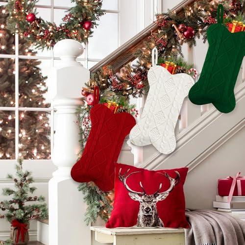 18 Inch Knitted Dog Christmas Stocking 3 Pack K760975