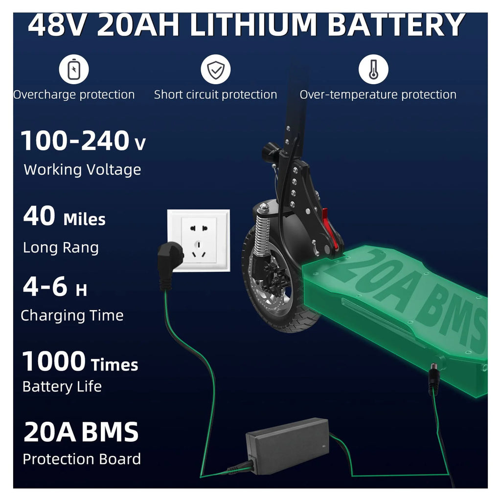 Electric Scooter 35 mph 40 Miles 1300W Foldable J935115