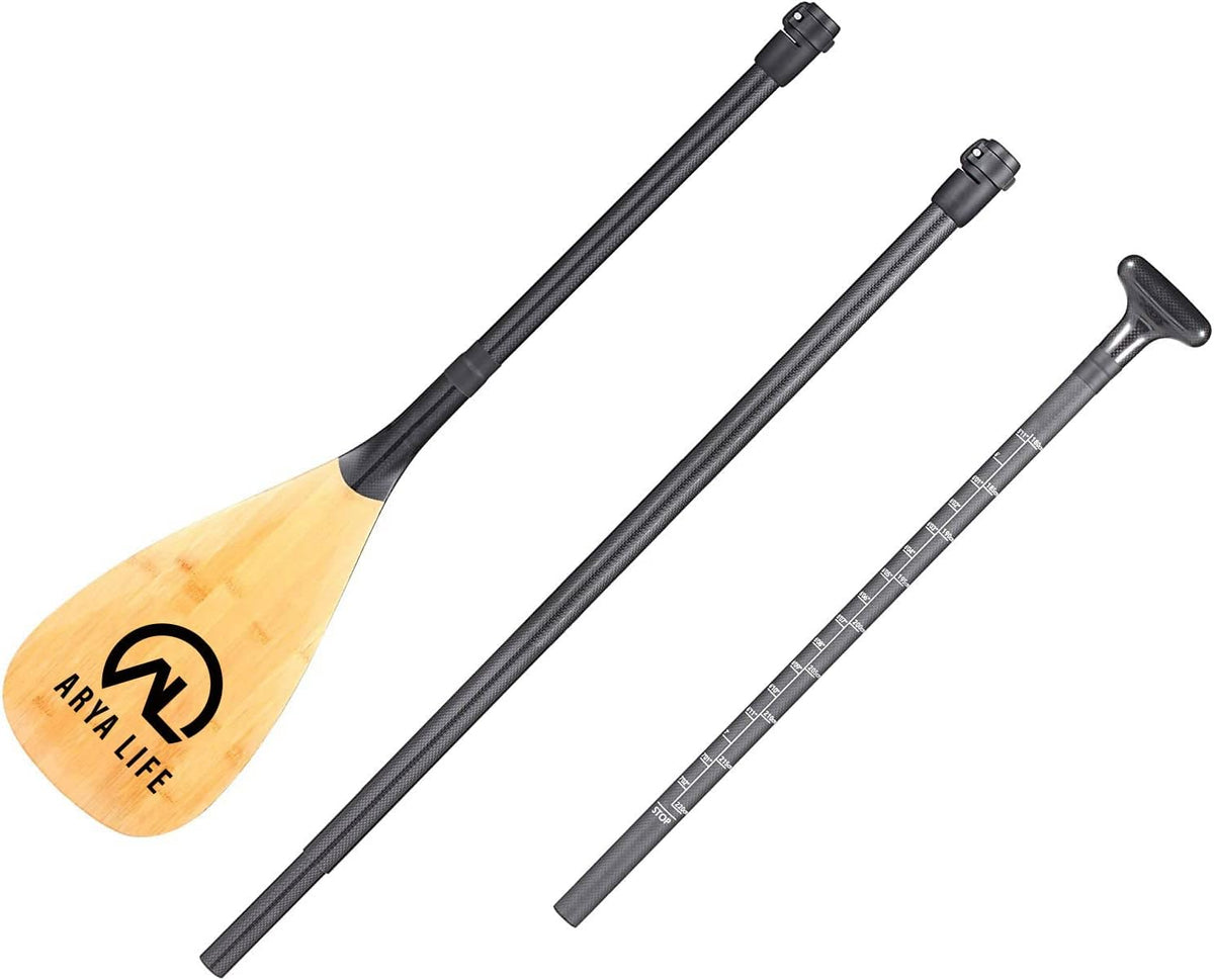 3 Piece Adjustable Fiberglass Carbon Fiber SUP Paddle B3379