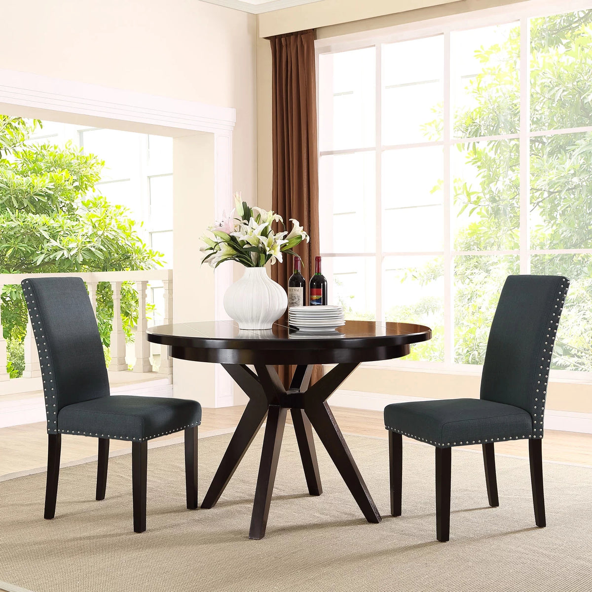 Gray Upholstered Fabric Dining Chair U266018