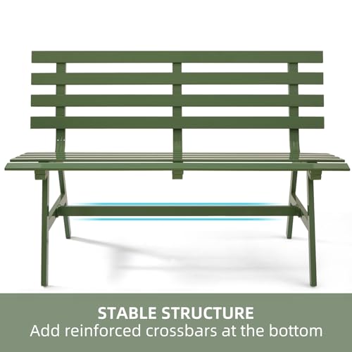 Blue Weatherproof Aluminum Outdoor Bench V577