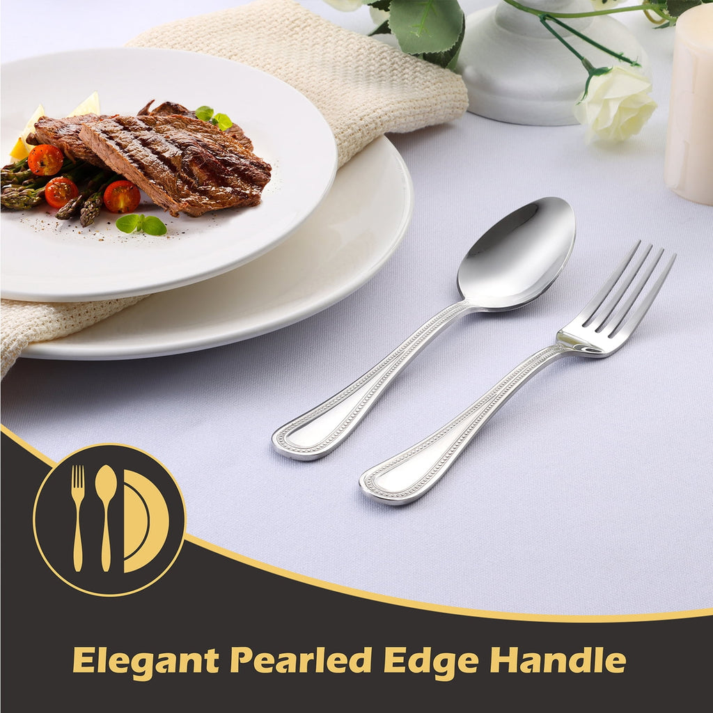 24-Piece Stainless Steel Fork and Spoon Set R99551