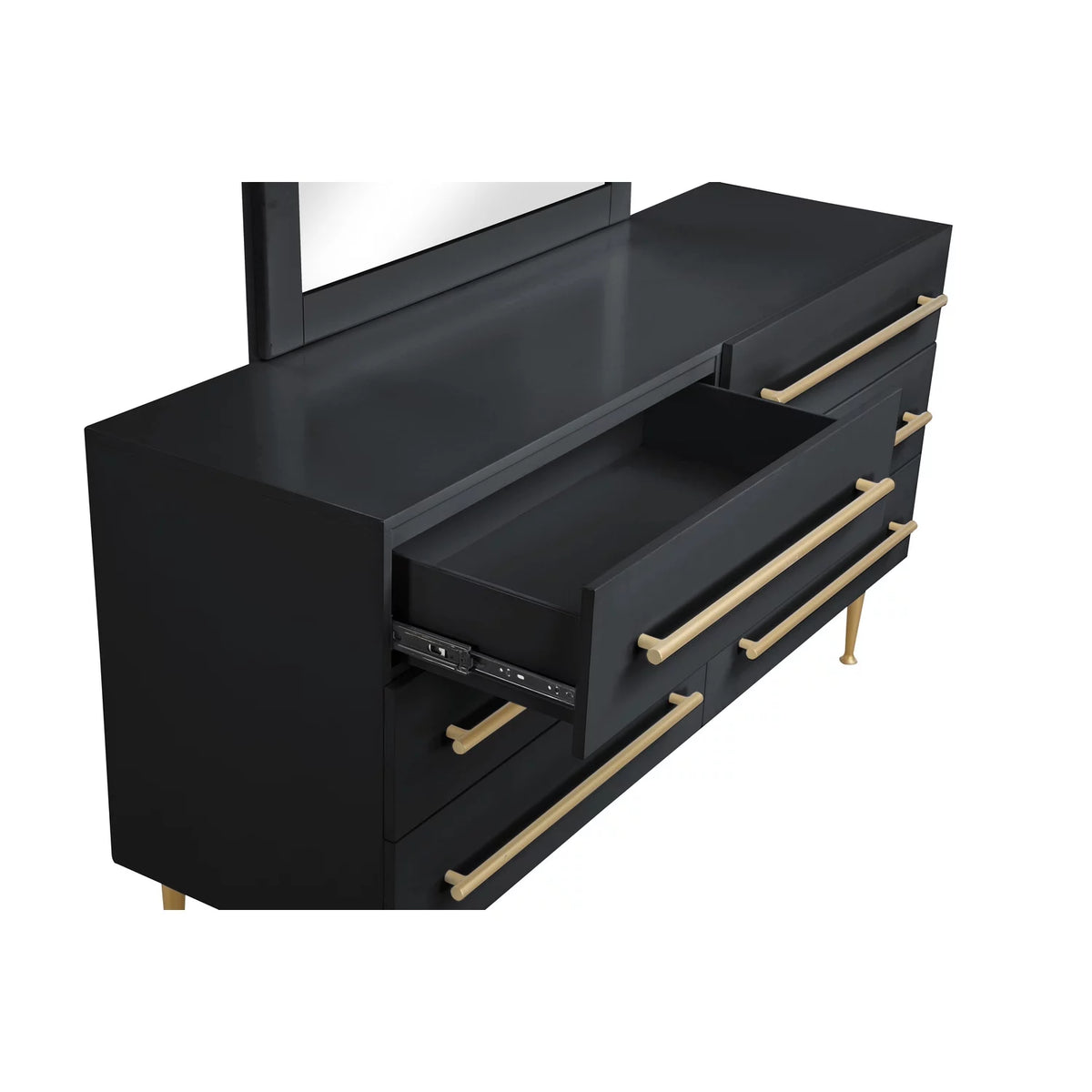 Black Dresser with Gold Accents R850