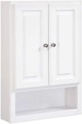 White 2-Door 1-Shelf Bathroom Wall Cabinet V6728