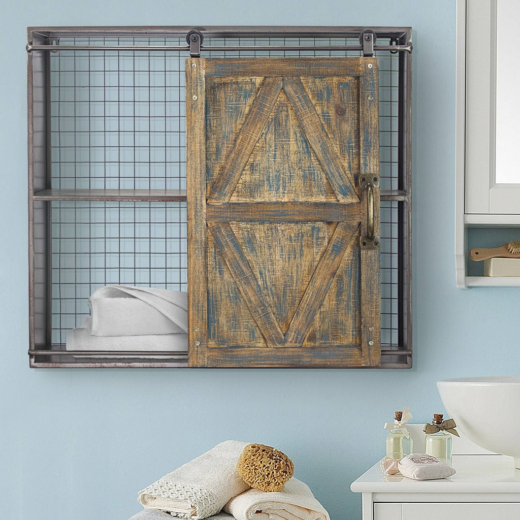 Brown Farmhouse Wall Shelf S452171