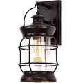 1-Light Oil Rubbed Bronze Outdoor Wall Lantern Sconce with Clear Glass V257