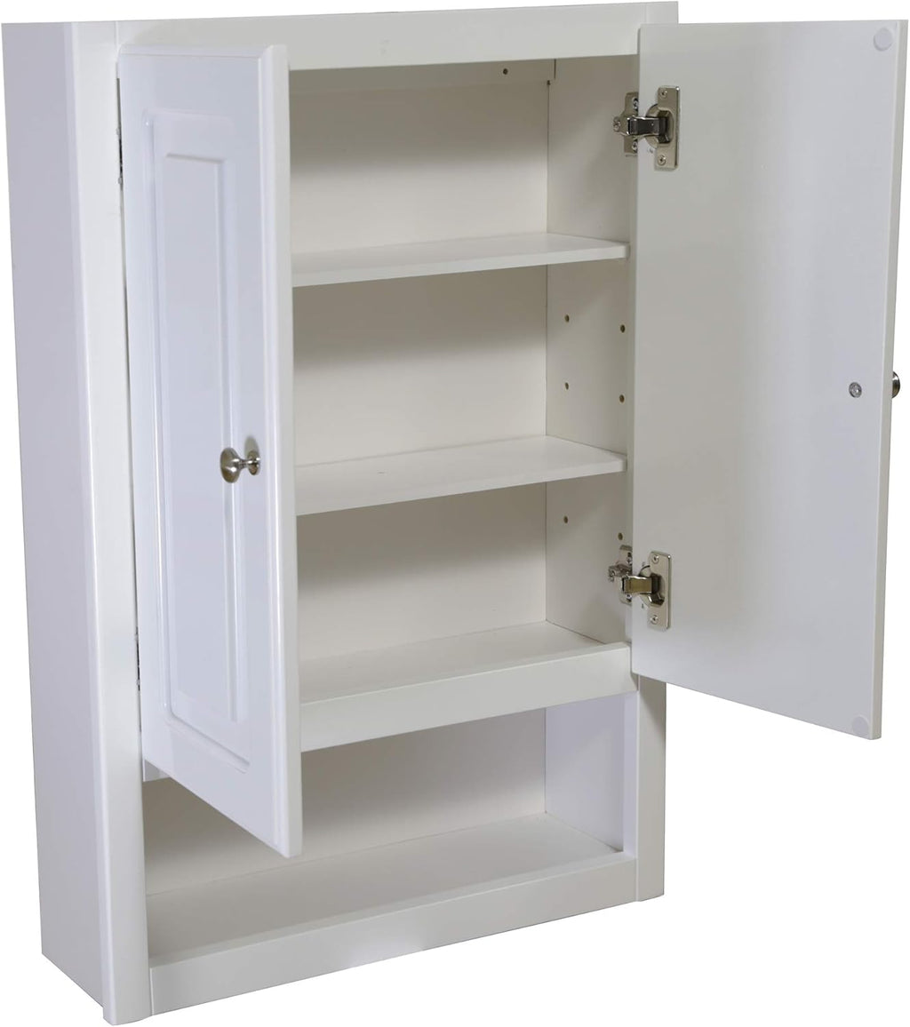 White 2-Door 1-Shelf Bathroom Wall Cabinet V6728