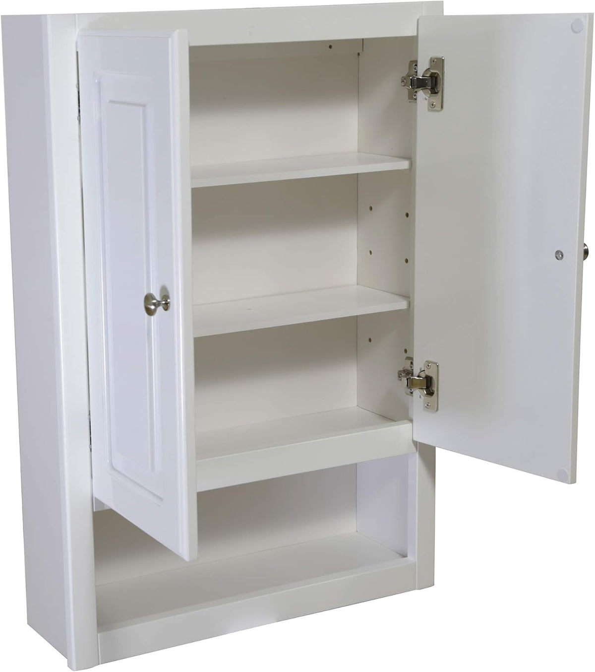 White 2-Door 1-Shelf Bathroom Wall Cabinet V6728