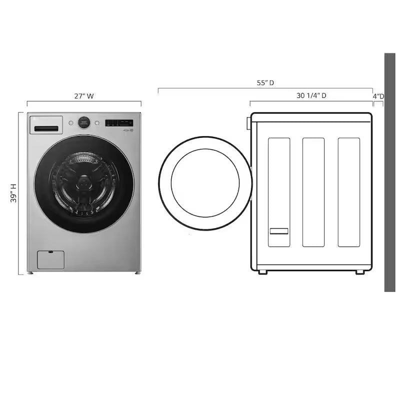 4.5 cu. ft. Stackable Smart Front Load Washer in Graphite Steel B7525