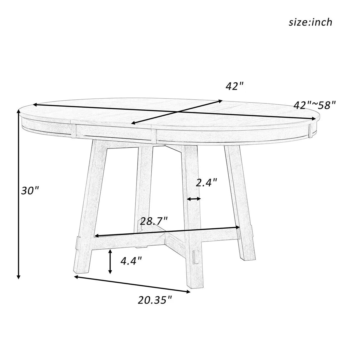 Round Extendable Dining Table X4739