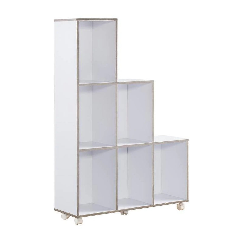White Wood 6-Compartment Bookcase R119114