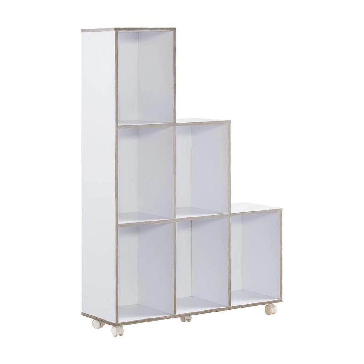 White Wood 6-Compartment Bookcase R119114