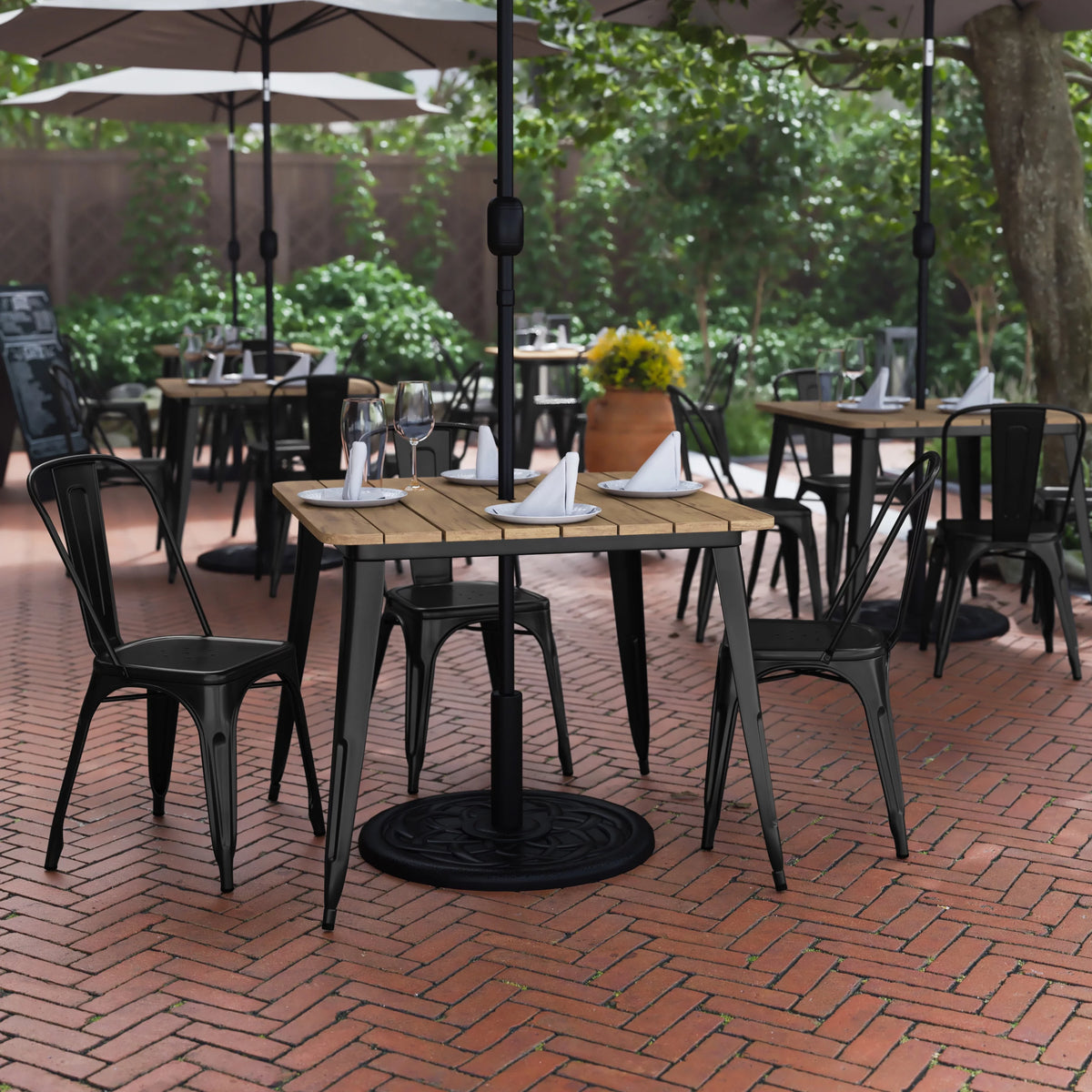 Indoor/Outdoor Dining Table with Umbrella Hole H49197