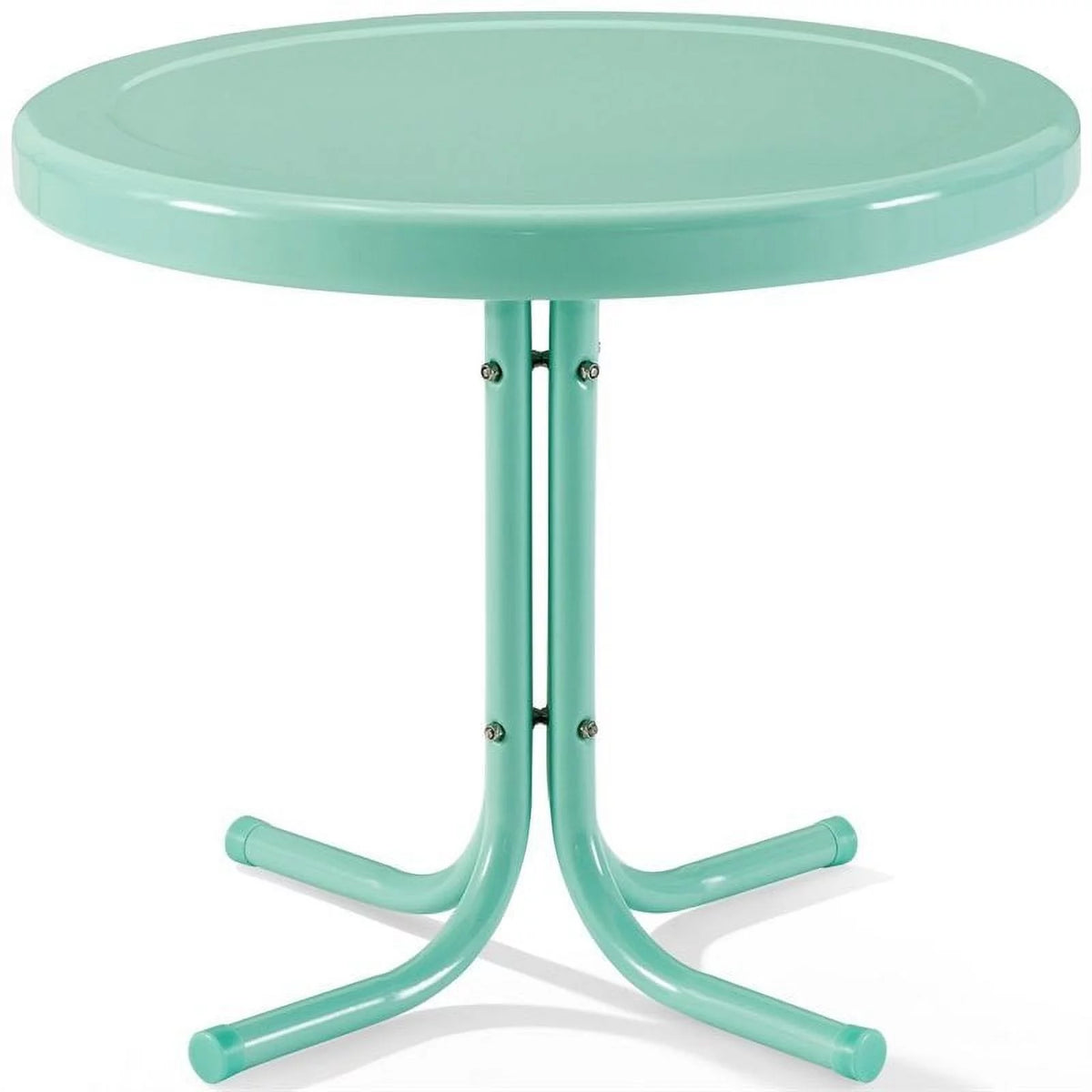 2 Piece Metal Patio End Table Set in Aqua Blue Z46128