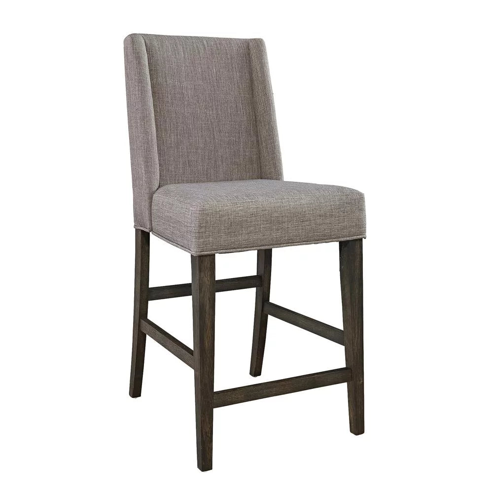 Upholstered Counter Chair Set of 2 Rustic Brown Q848423