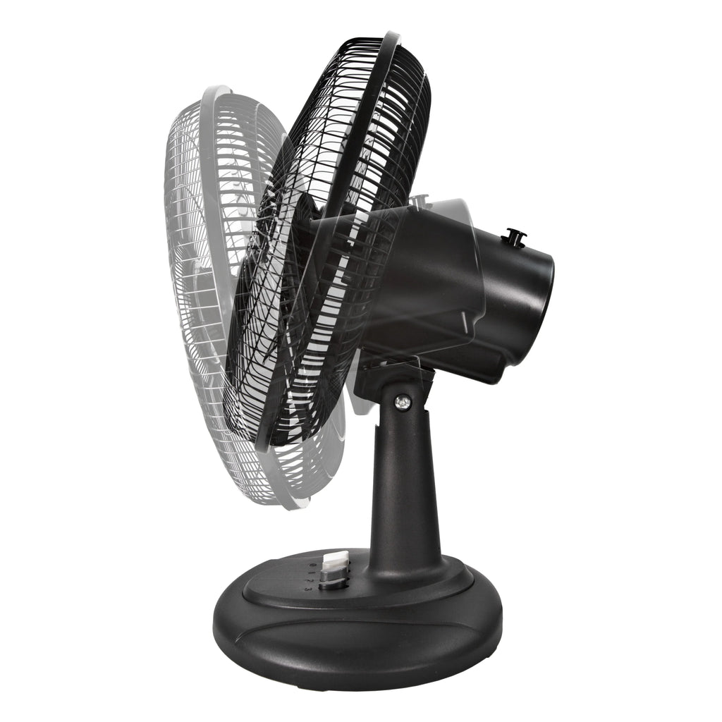 12” 3-Speed Oscillating Table Fan with Adjustable Tilt, Black U954