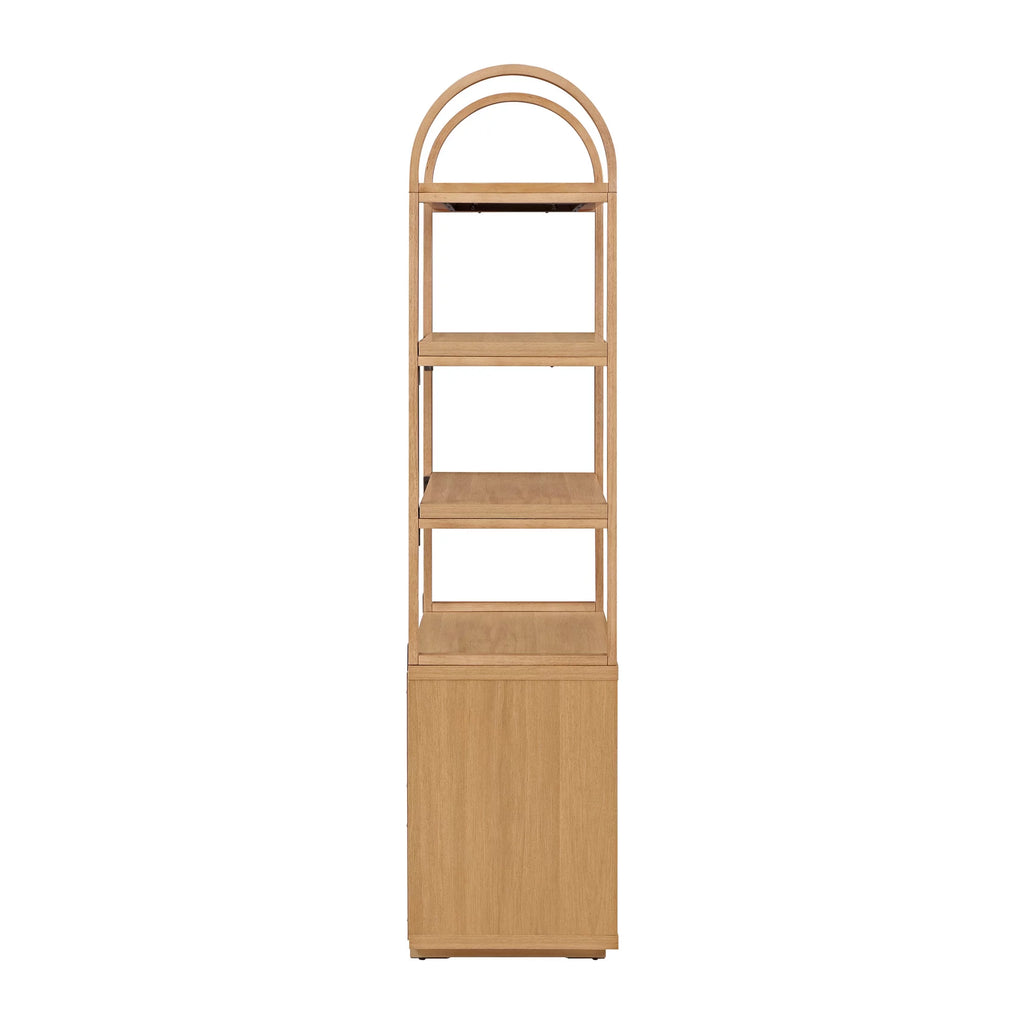 Fluted 3-Shelf Bookcase with Storage Cabinet Y318