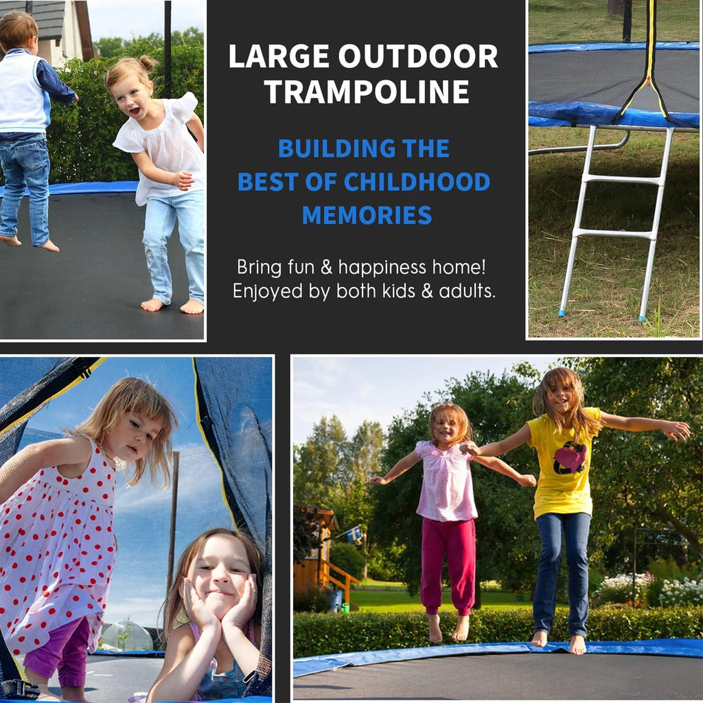 12FT Trampoline with Safety Enclosure Net and Ladder J588