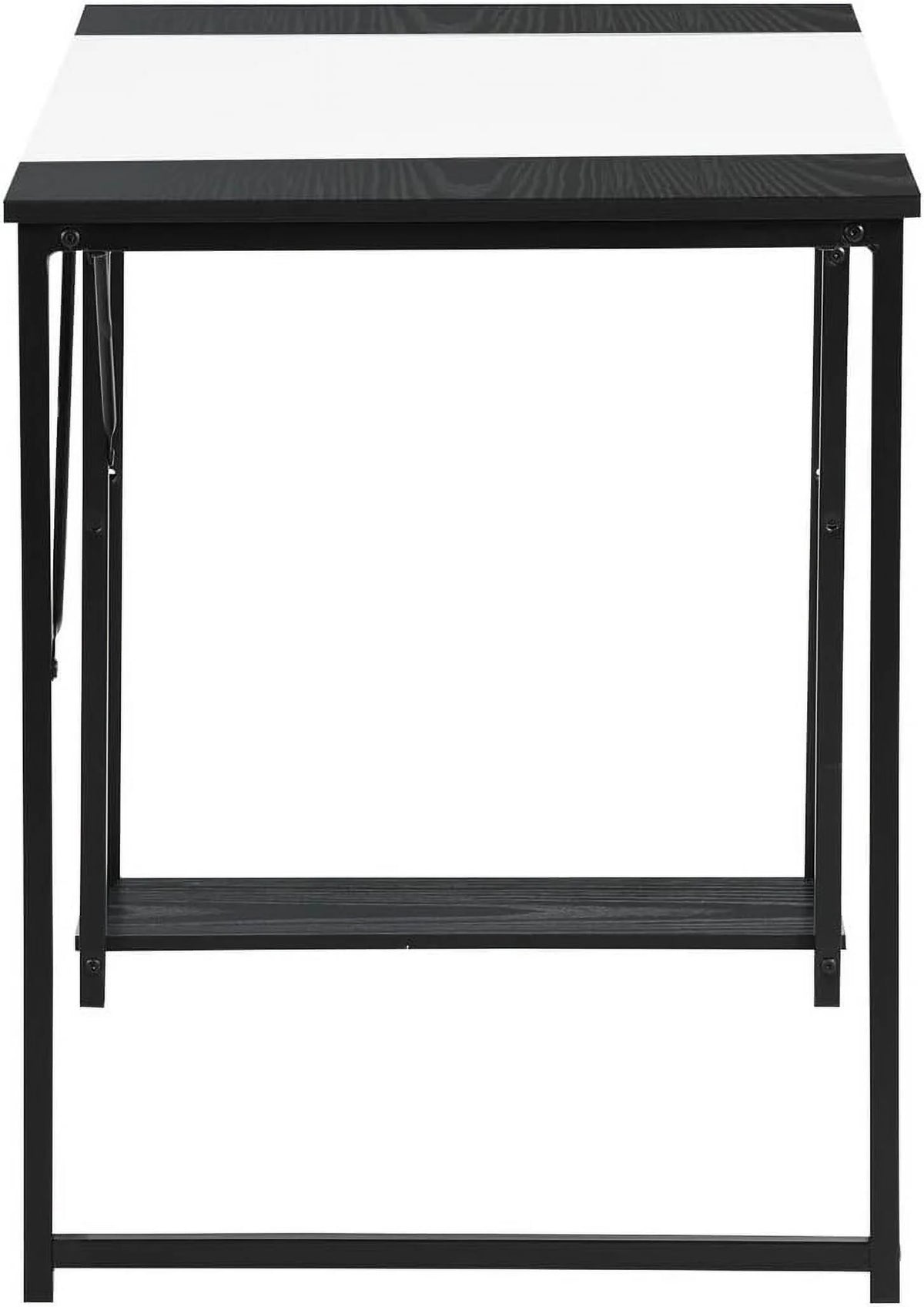 White 55.1 Inch Computer Desk with Shelves M121628