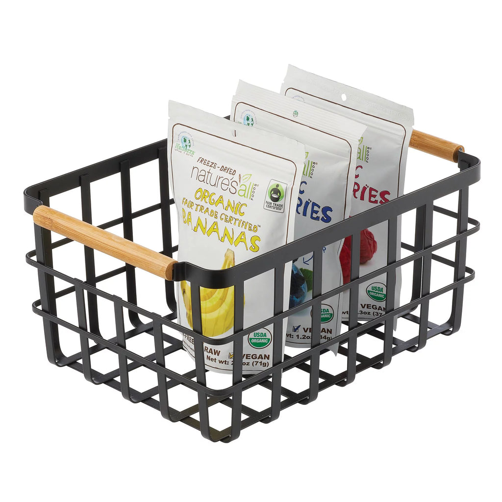 Metal Food Storage Basket 4 Pack Matte Black W729