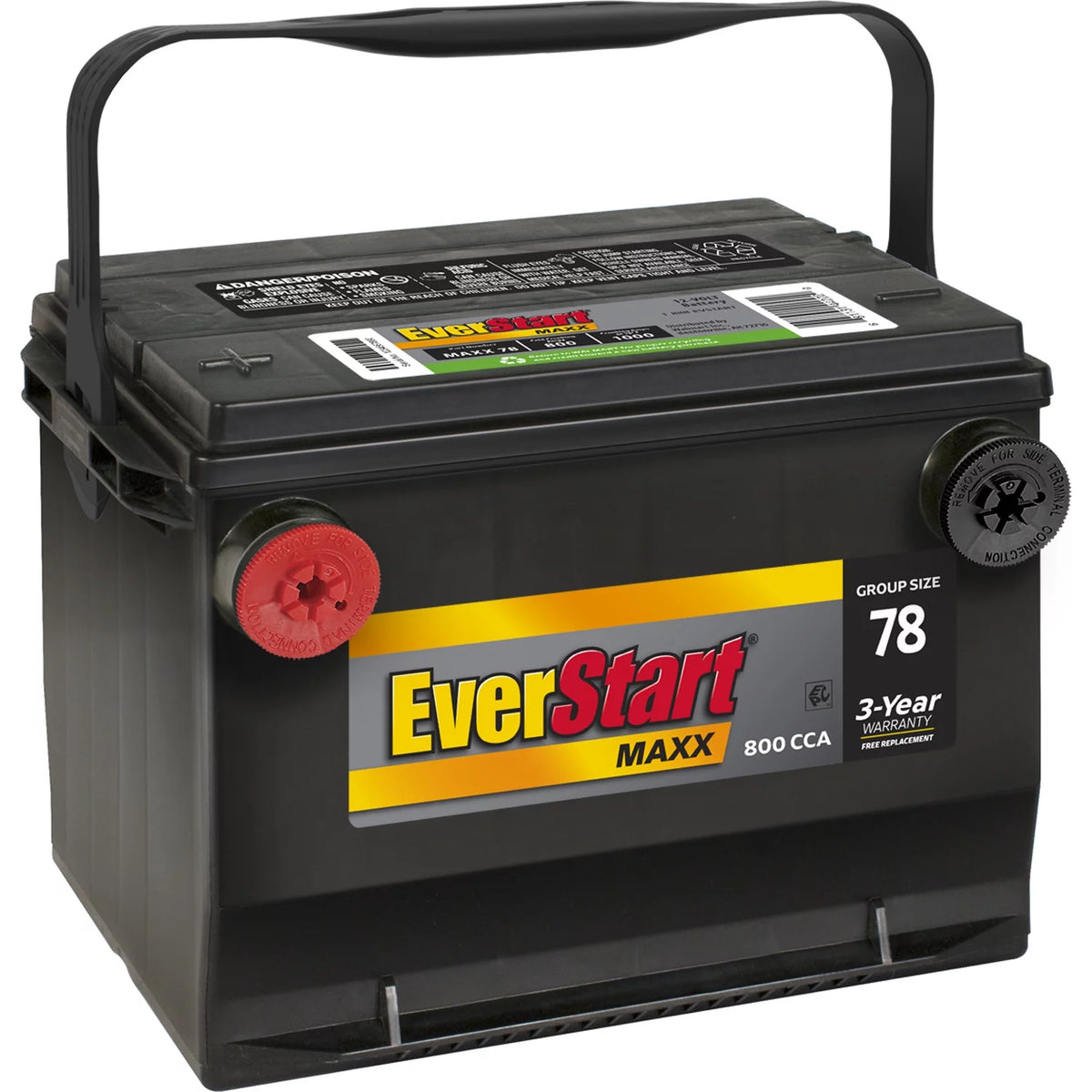 Lead Acid Automotive Battery, Group Size 78 12 Volt, 800 CCA N485582