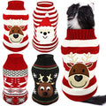 4 Pieces Christmas Dog Sweaters Pet Clothes C840