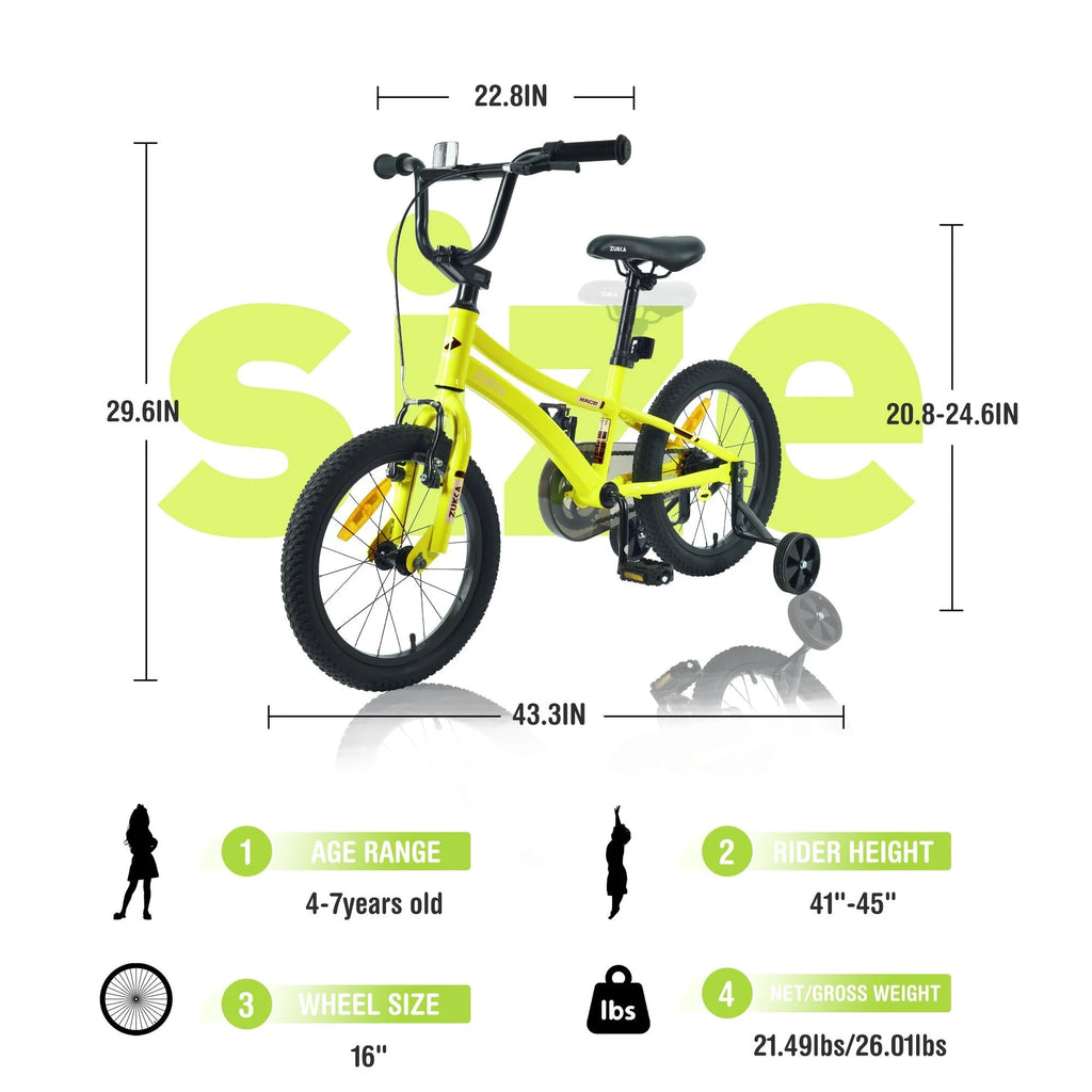 Blue 16 Kids Bike with Auxiliary Wheel V908876