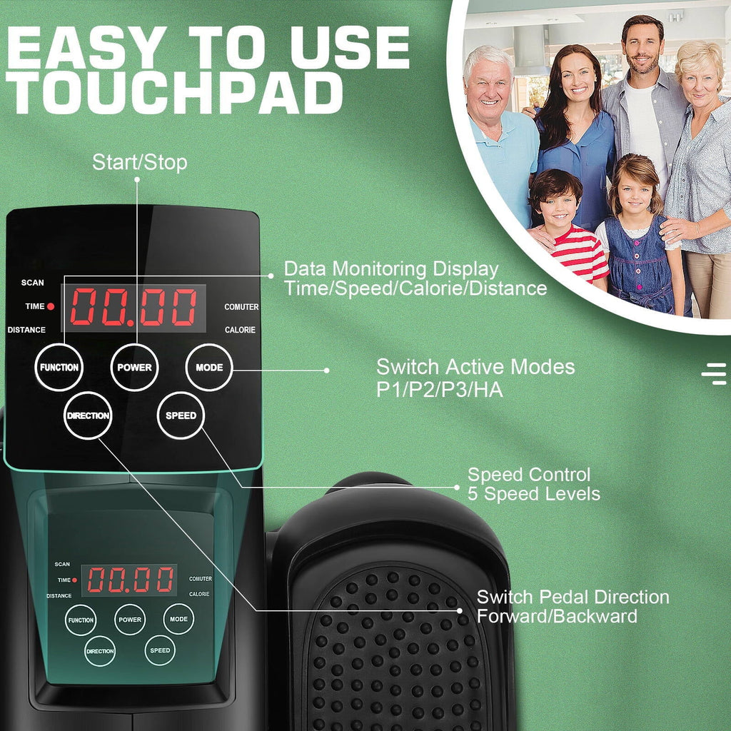 Under Desk Elliptical Pedal Exerciser with Remote & Data Monitor A725