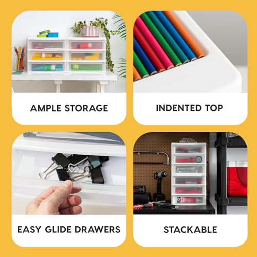 White 3-Drawer Plastic Desktop Organizer, 2 Pack V702274