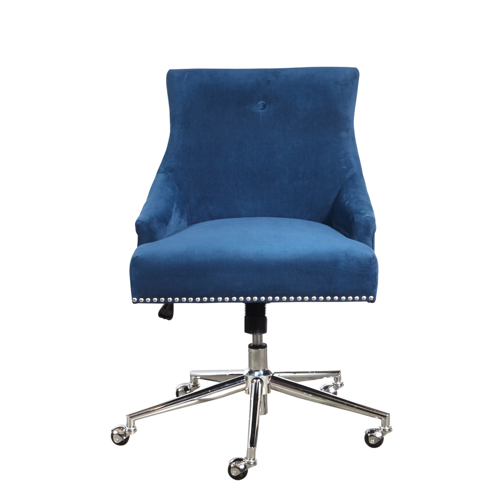 Navy Blue Velvet Office Chair T304254