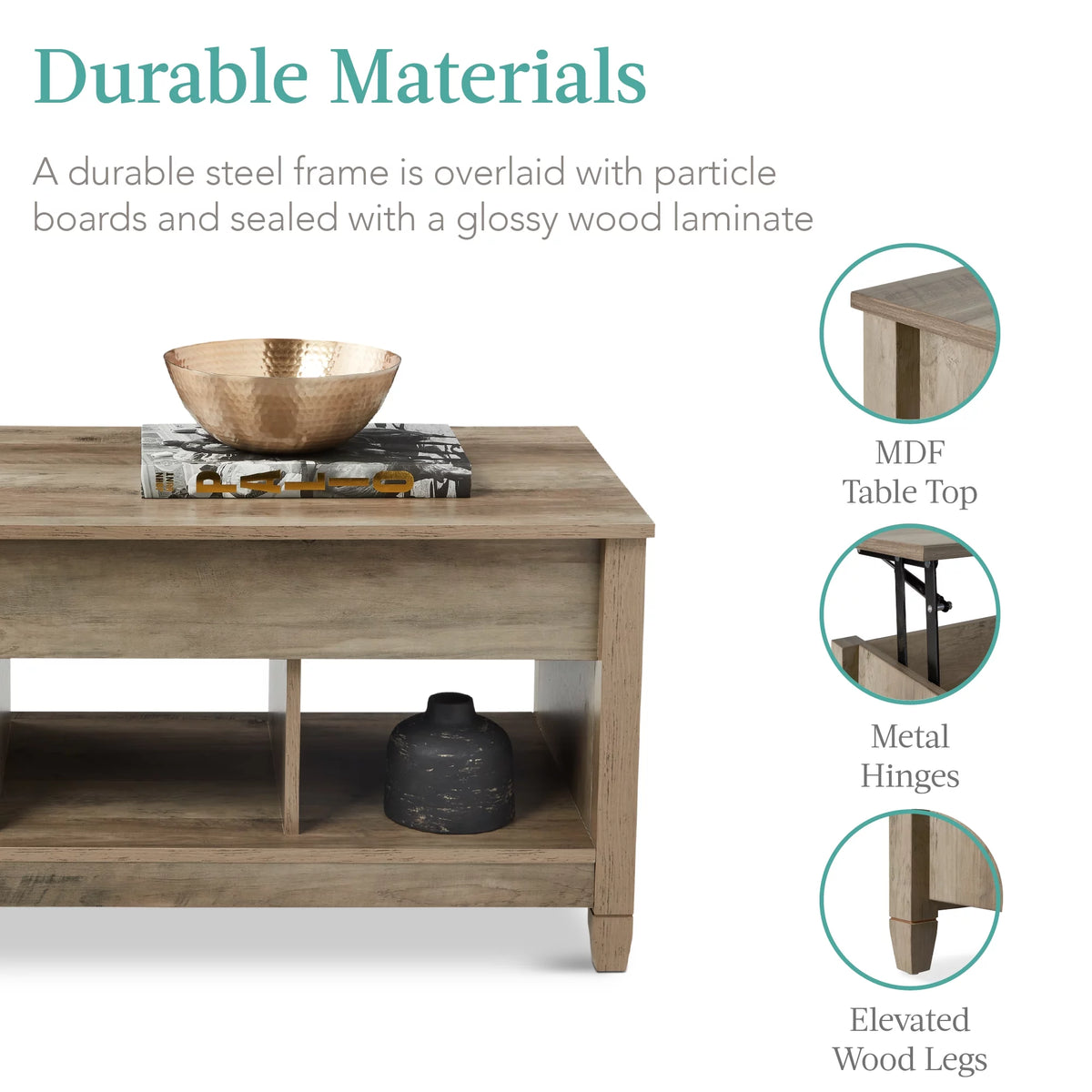 Lift Top Coffee Table with Hidden Storage K987368
