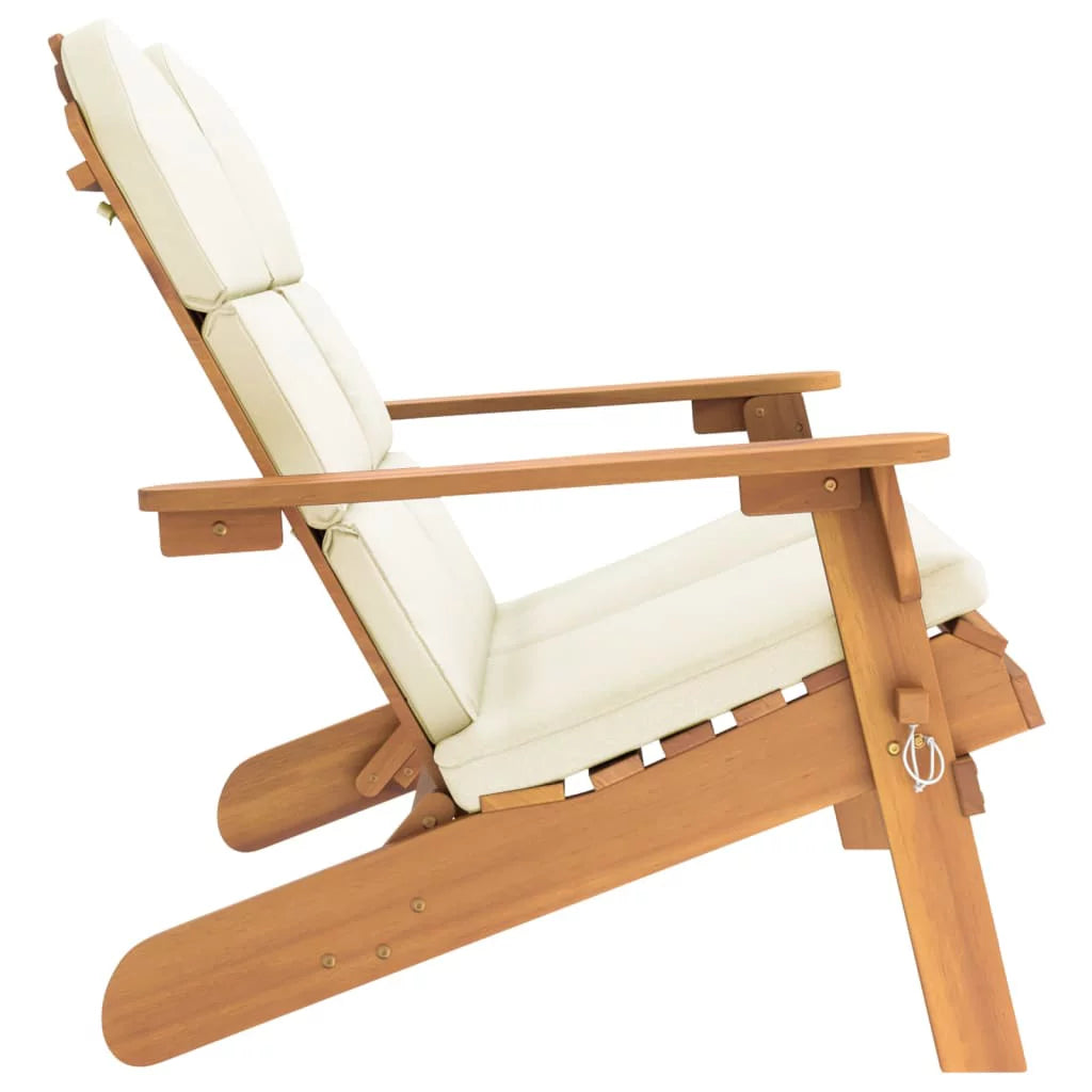 Adirondack Patio Bench with Cushions Solid Wood Acacia V544431