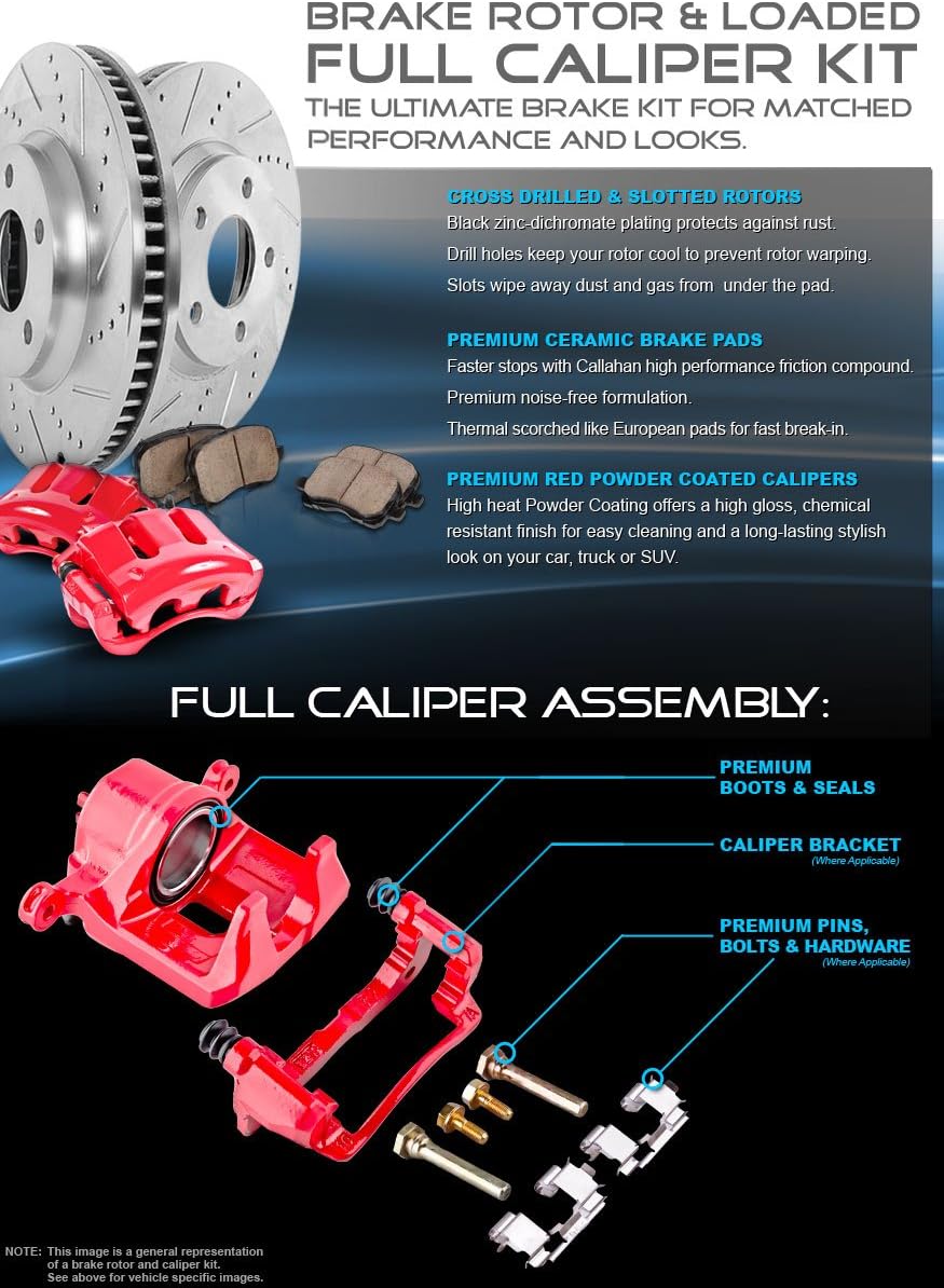 292 mm 5 Lug Brake Disc Rotors + Ceramic Brake Pads + Hardware F272