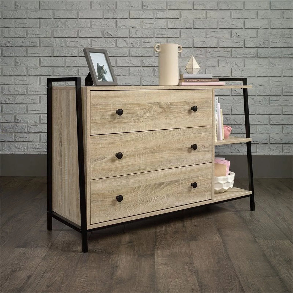 3 Drawer Engineered Wood and Metal Dresser X499
